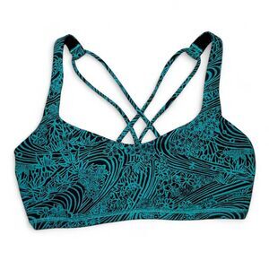RARE Lululemon Free To Be Sports Bra Kitakami Verulian Green / Black - Size 4